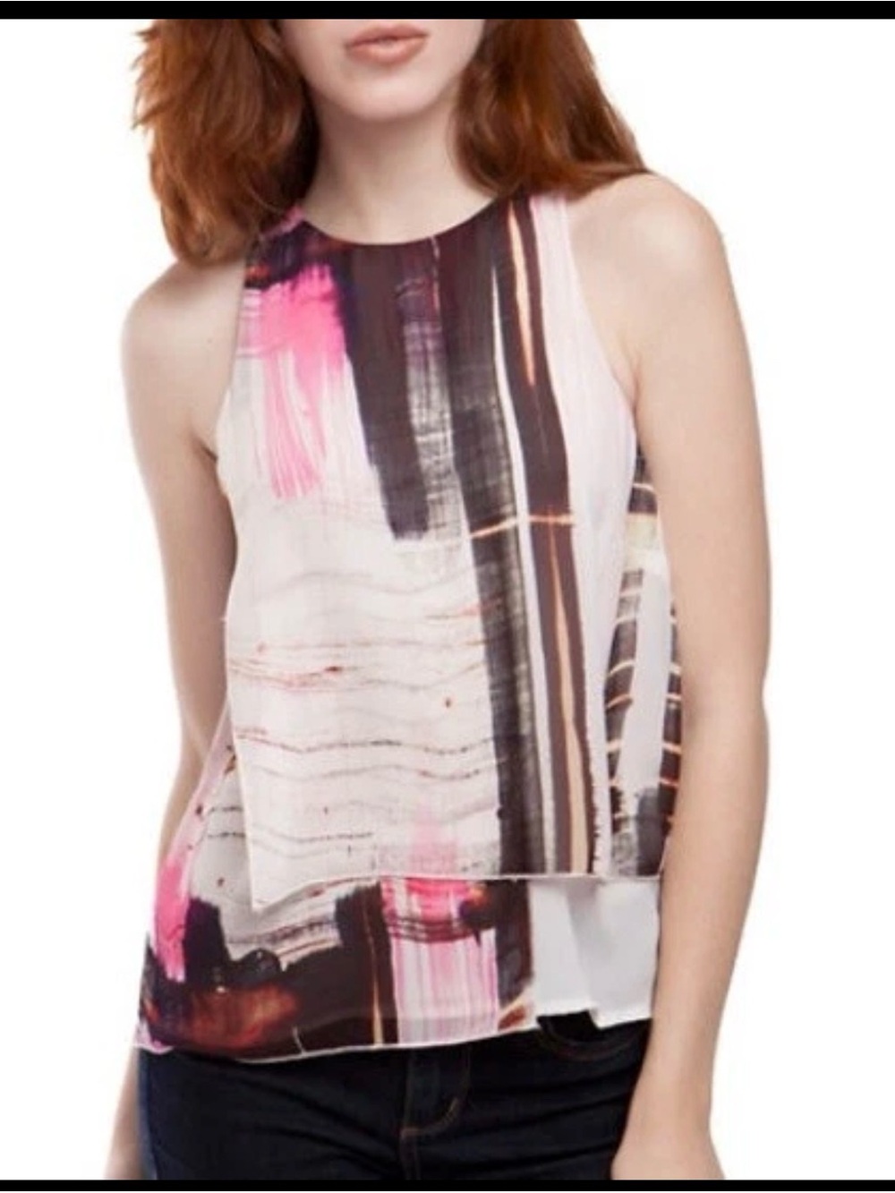 French Connection Cornell Abstract Layered Tank